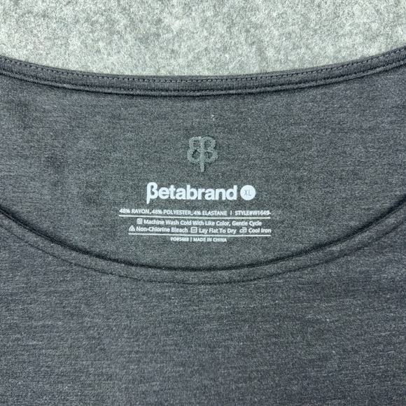 Betabrand Shirt Women XL Gray Erin Peplum Top Flutter Short Sleeve Office Career - Picture 3 of 11